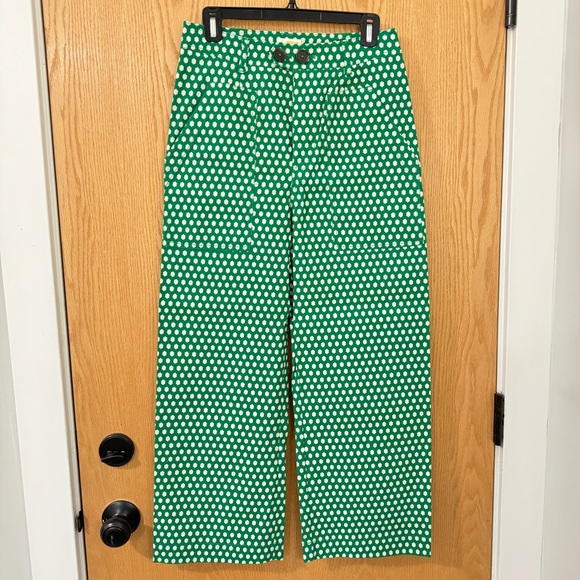 NWT Anthropologie Maeve Colette green & white pants - Picture 7 of 16